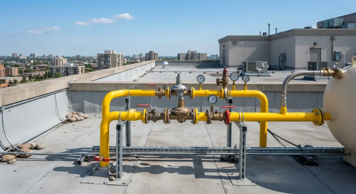 Línea de gas en azotea