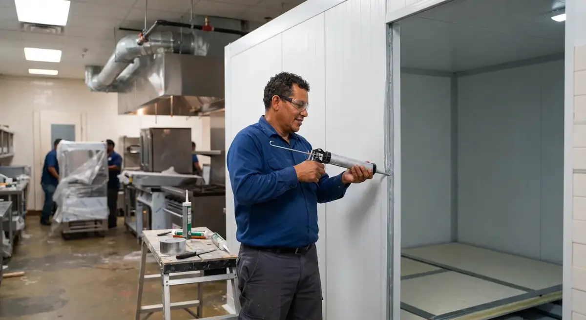 Sellado de panel en cuarto frío