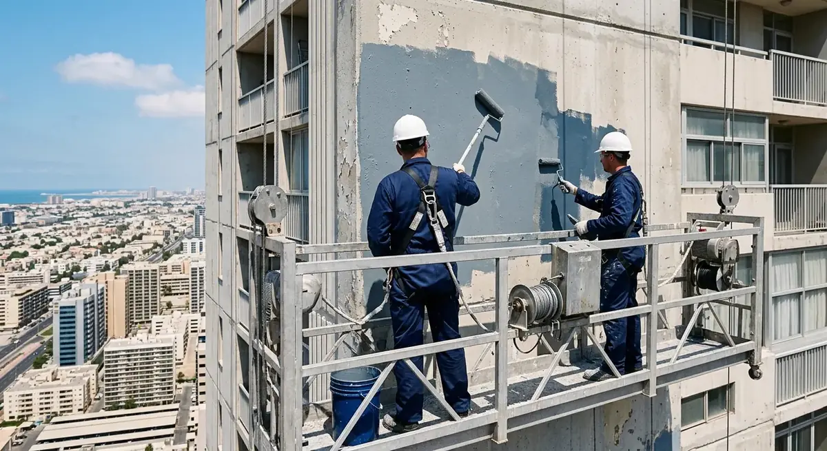 Mantenimiento de fachada en edificio de Panamá
