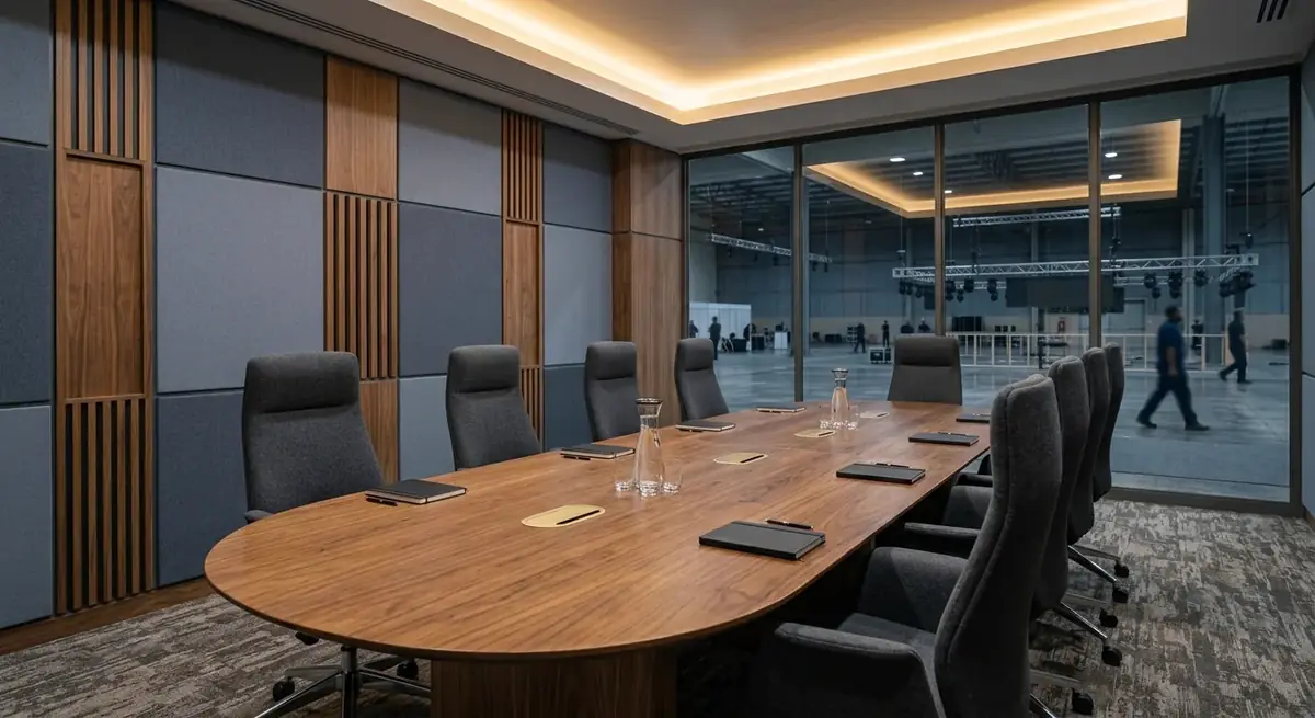 Sala de reuniones con diseño interior corporativo – Arquitectura, Planos, Render 3D y Diseño de Interiores en Panamá